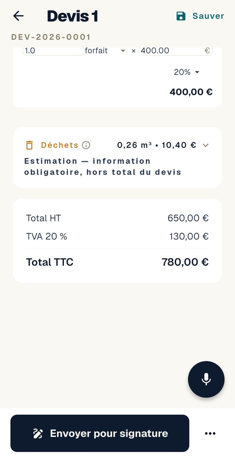 Devis prêt à envoyer